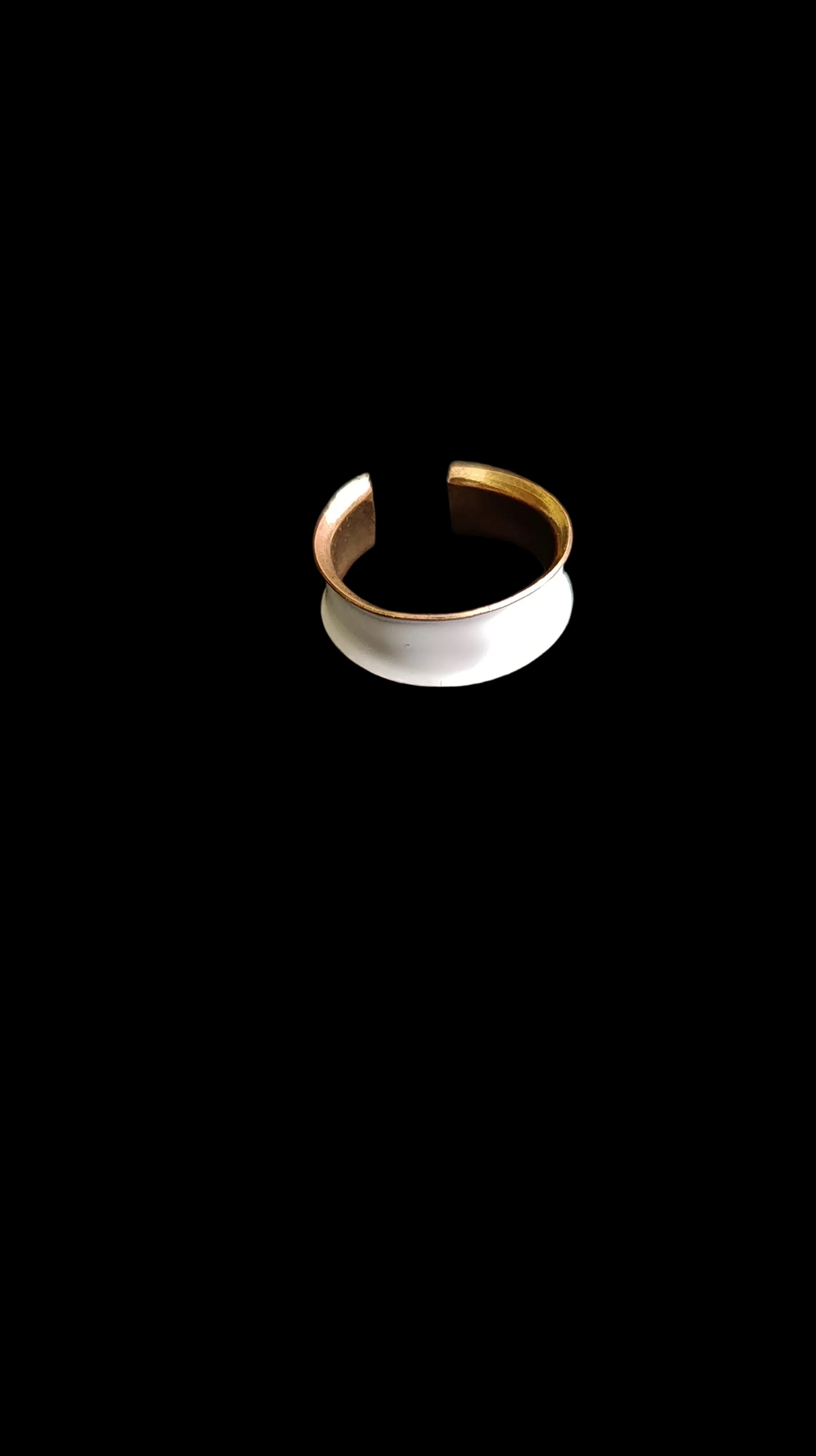 Two-Tone Enamel Open Cuff ring
