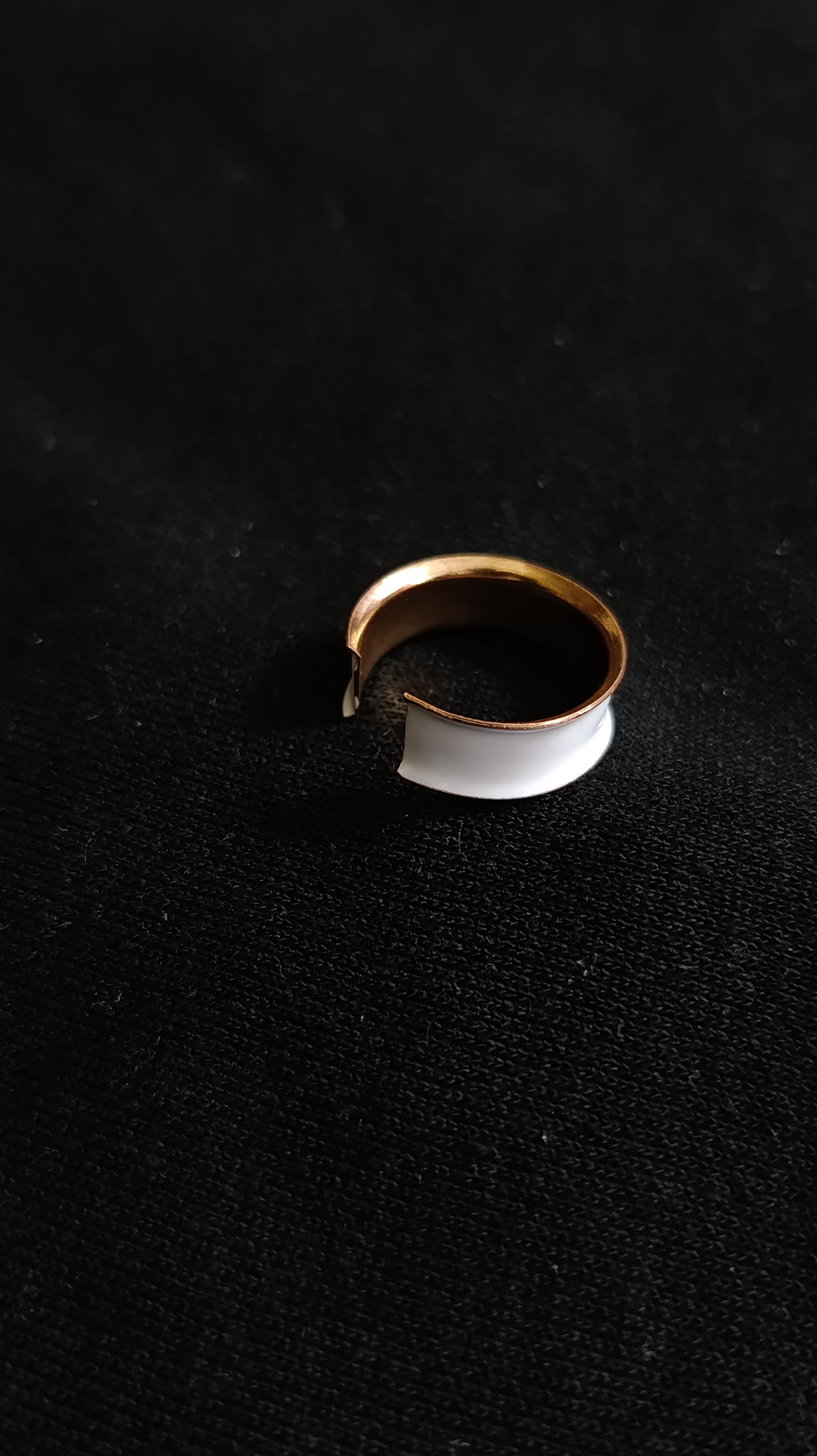 Two-Tone Enamel Open Cuff ring